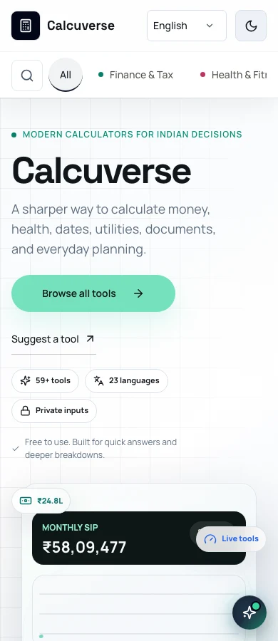 Calcuverse on mobile