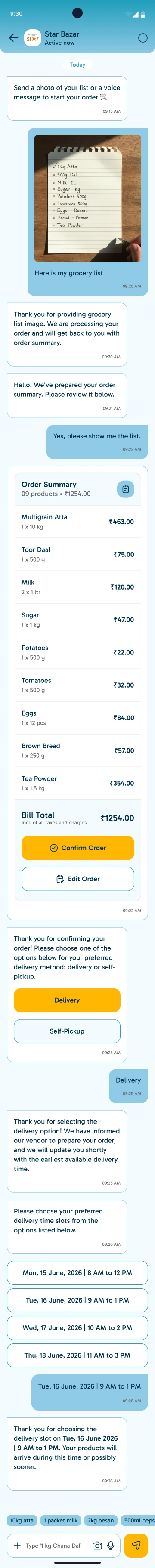 From a list to an order